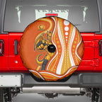 Perth Scorchers Spare Tire Cover Aboriginal Dot Art Orange White - Tribal Wave Pattern