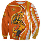 Perth Scorchers Sweatshirt Aboriginal Dot Art Orange White - Tribal Wave Pattern