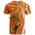 Perth Scorchers T Shirt Aboriginal Dot Art Orange White - Tribal Wave Pattern