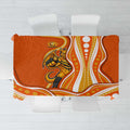 Perth Scorchers Tablecloth Aboriginal Dot Art Orange White - Tribal Wave Pattern