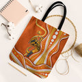 Perth Scorchers Tote Bag Aboriginal Dot Art Orange White - Tribal Wave Pattern