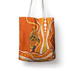Perth Scorchers Tote Bag Aboriginal Dot Art Orange White - Tribal Wave Pattern