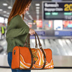 Perth Scorchers Travel Bag Aboriginal Dot Art Orange White - Tribal Wave Pattern