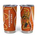 Perth Scorchers Tumbler Cup Aboriginal Dot Art Orange White - Tribal Wave Pattern