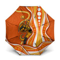 Perth Scorchers Umbrella Aboriginal Dot Art Orange White - Tribal Wave Pattern
