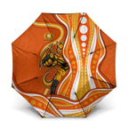Perth Scorchers Umbrella Aboriginal Dot Art Orange White - Tribal Wave Pattern