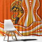 Perth Scorchers Window Curtain Aboriginal Dot Art Orange White - Tribal Wave Pattern