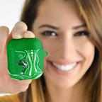 Melbourne Stars AirPods Case Aboriginal Dot Art Green White - Tribal Wave Pattern