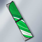 Melbourne Stars Auto Sun Shade Aboriginal Dot Art Green White - Tribal Wave Pattern