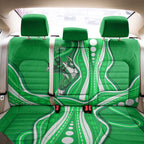 Melbourne Stars Back Car Seat Cover Aboriginal Dot Art Green White - Tribal Wave Pattern