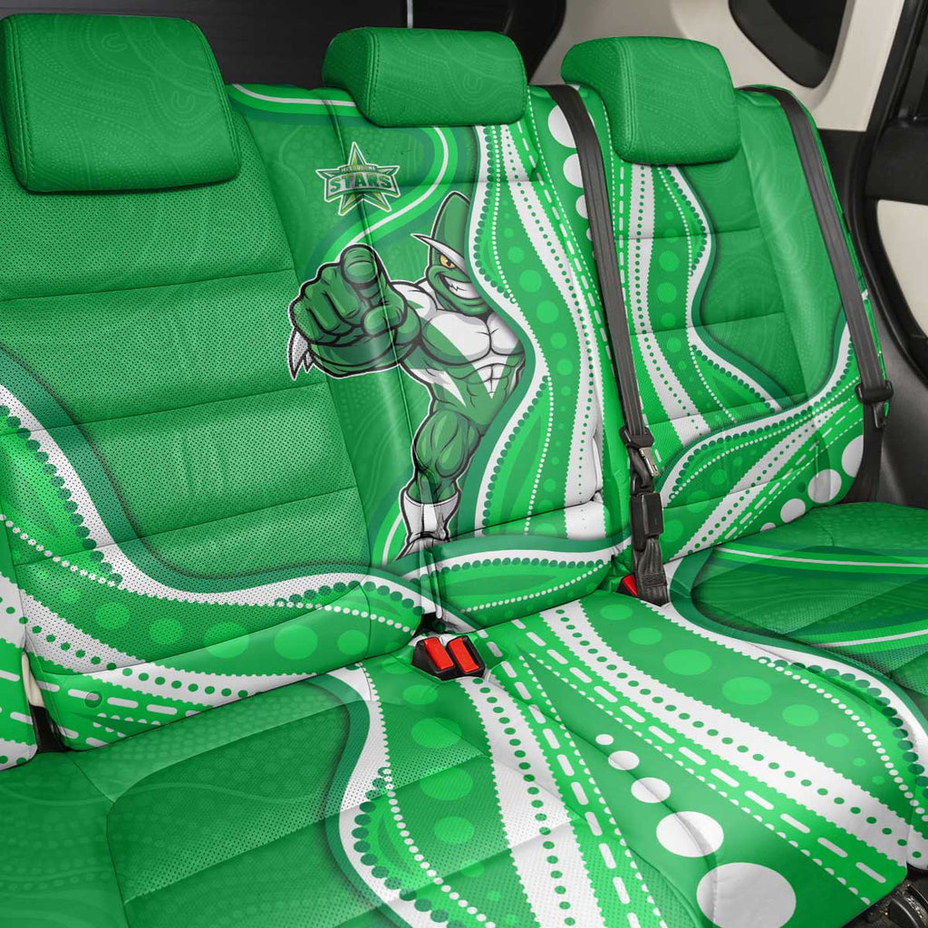 Melbourne Stars Back Car Seat Cover Aboriginal Dot Art Green White - Tribal Wave Pattern