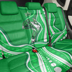 Melbourne Stars Back Car Seat Cover Aboriginal Dot Art Green White - Tribal Wave Pattern