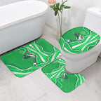 Melbourne Stars Bathroom Set Aboriginal Dot Art Green White - Tribal Wave Pattern