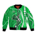 Melbourne Stars Bomber Jacket Aboriginal Dot Art Green White - Tribal Wave Pattern
