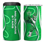 Melbourne Stars 4 in 1 Can Cooler Tumbler Aboriginal Dot Art Green White - Tribal Wave Pattern