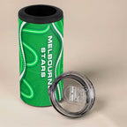 Melbourne Stars 4 in 1 Can Cooler Tumbler Aboriginal Dot Art Green White - Tribal Wave Pattern