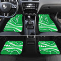 Melbourne Stars Car Mats Aboriginal Dot Art Green White - Tribal Wave Pattern