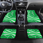 Melbourne Stars Car Mats Aboriginal Dot Art Green White - Tribal Wave Pattern