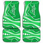 Melbourne Stars Car Mats Aboriginal Dot Art Green White - Tribal Wave Pattern