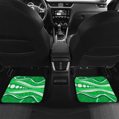 Melbourne Stars Car Mats Aboriginal Dot Art Green White - Tribal Wave Pattern