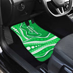 Melbourne Stars Car Mats Aboriginal Dot Art Green White - Tribal Wave Pattern