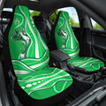 Melbourne Stars Car Seat Cover Aboriginal Dot Art Green White - Tribal Wave Pattern