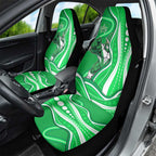 Melbourne Stars Car Seat Cover Aboriginal Dot Art Green White - Tribal Wave Pattern