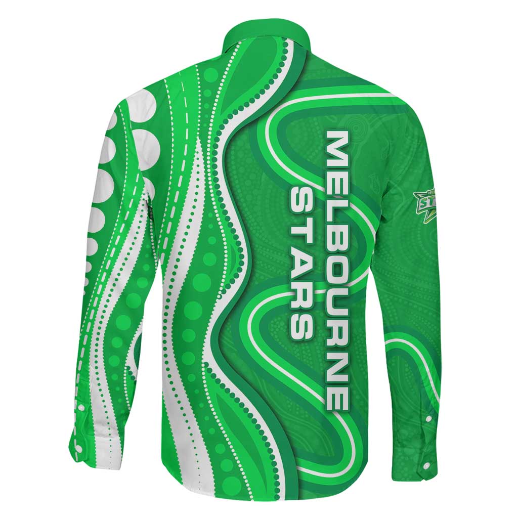 Melbourne Stars Family Matching Off Shoulder Maxi Dress and Hawaiian Shirt Aboriginal Dot Art Green White - Tribal Wave Pattern