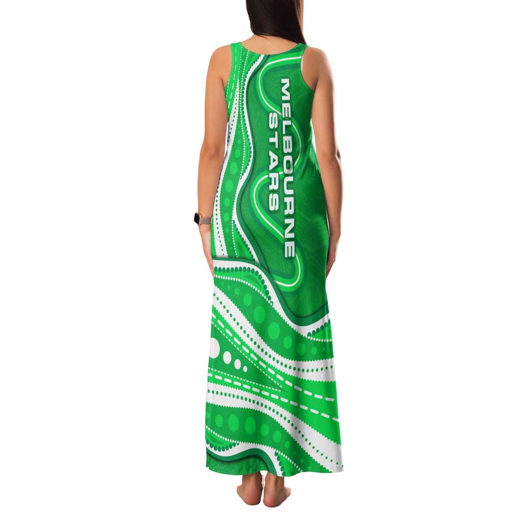 Melbourne Stars Family Matching Tank Maxi Dress and Hawaiian Shirt Aboriginal Dot Art Green White - Tribal Wave Pattern