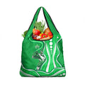 Melbourne Stars Grocery Bag Aboriginal Dot Art Green White - Tribal Wave Pattern