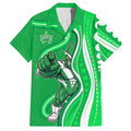Melbourne Stars Hawaiian Shirt Aboriginal Dot Art Green White - Tribal Wave Pattern