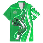 Melbourne Stars Hawaiian Shirt Aboriginal Dot Art Green White - Tribal Wave Pattern