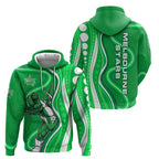 Melbourne Stars Hoodie Aboriginal Dot Art Green White - Tribal Wave Pattern