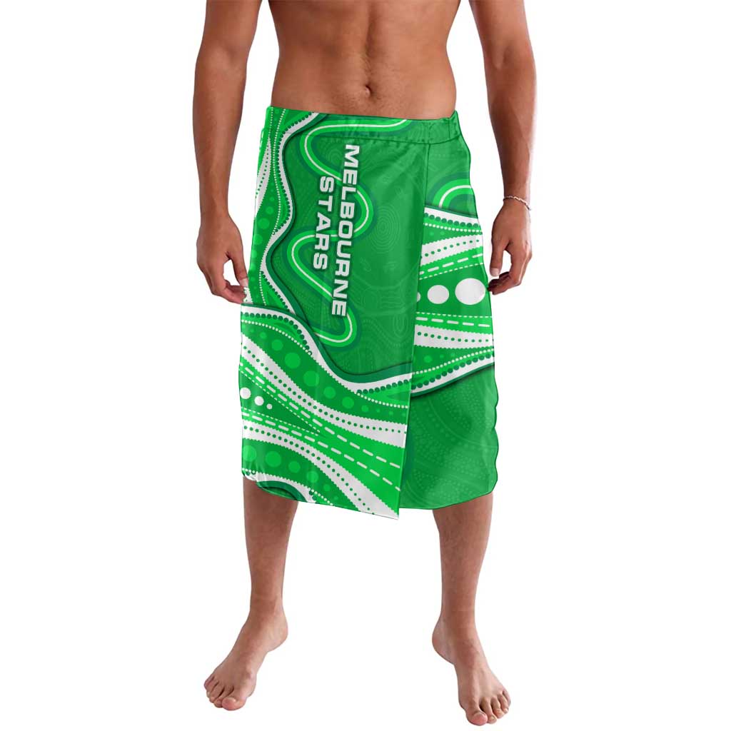 Melbourne Stars Lavalava Aboriginal Dot Art Green White - Tribal Wave Pattern