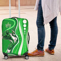 Melbourne Stars Luggage Cover Aboriginal Dot Art Green White - Tribal Wave Pattern