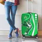 Melbourne Stars Luggage Cover Aboriginal Dot Art Green White - Tribal Wave Pattern