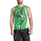 Melbourne Stars Men Tank Top Aboriginal Dot Art Green White - Tribal Wave Pattern