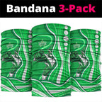 Melbourne Stars Neck Gaiter Aboriginal Dot Art Green White - Tribal Wave Pattern
