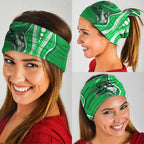 Melbourne Stars Neck Gaiter Aboriginal Dot Art Green White - Tribal Wave Pattern