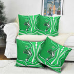Melbourne Stars Pillow Cover Aboriginal Dot Art Green White - Tribal Wave Pattern