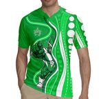 Melbourne Stars Rugby Jersey Aboriginal Dot Art Green White - Tribal Wave Pattern
