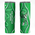 Melbourne Stars Skinny Tumbler Aboriginal Dot Art Green White - Tribal Wave Pattern
