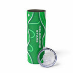 Melbourne Stars Skinny Tumbler Aboriginal Dot Art Green White - Tribal Wave Pattern