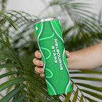 Melbourne Stars Skinny Tumbler Aboriginal Dot Art Green White - Tribal Wave Pattern