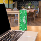 Melbourne Stars Skinny Tumbler Aboriginal Dot Art Green White - Tribal Wave Pattern