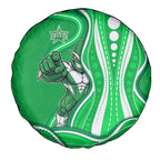Melbourne Stars Spare Tire Cover Aboriginal Dot Art Green White - Tribal Wave Pattern