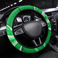 Melbourne Stars Steering Wheel Cover Aboriginal Dot Art Green White - Tribal Wave Pattern
