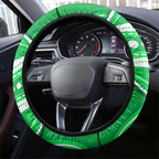 Melbourne Stars Steering Wheel Cover Aboriginal Dot Art Green White - Tribal Wave Pattern