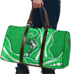 Melbourne Stars Travel Bag Aboriginal Dot Art Green White - Tribal Wave Pattern