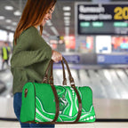 Melbourne Stars Travel Bag Aboriginal Dot Art Green White - Tribal Wave Pattern